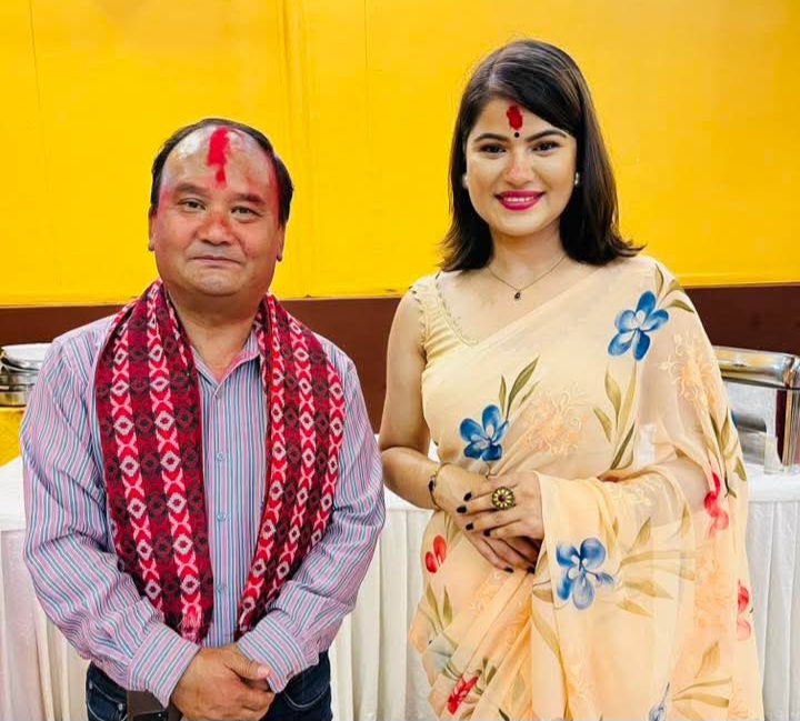 नवनिर्वाचित अध्यक्ष लामासित कार्यसमिति सदस्य वविना भट्टराई । तस्विर: वविना भट्टराईको फेसबुक