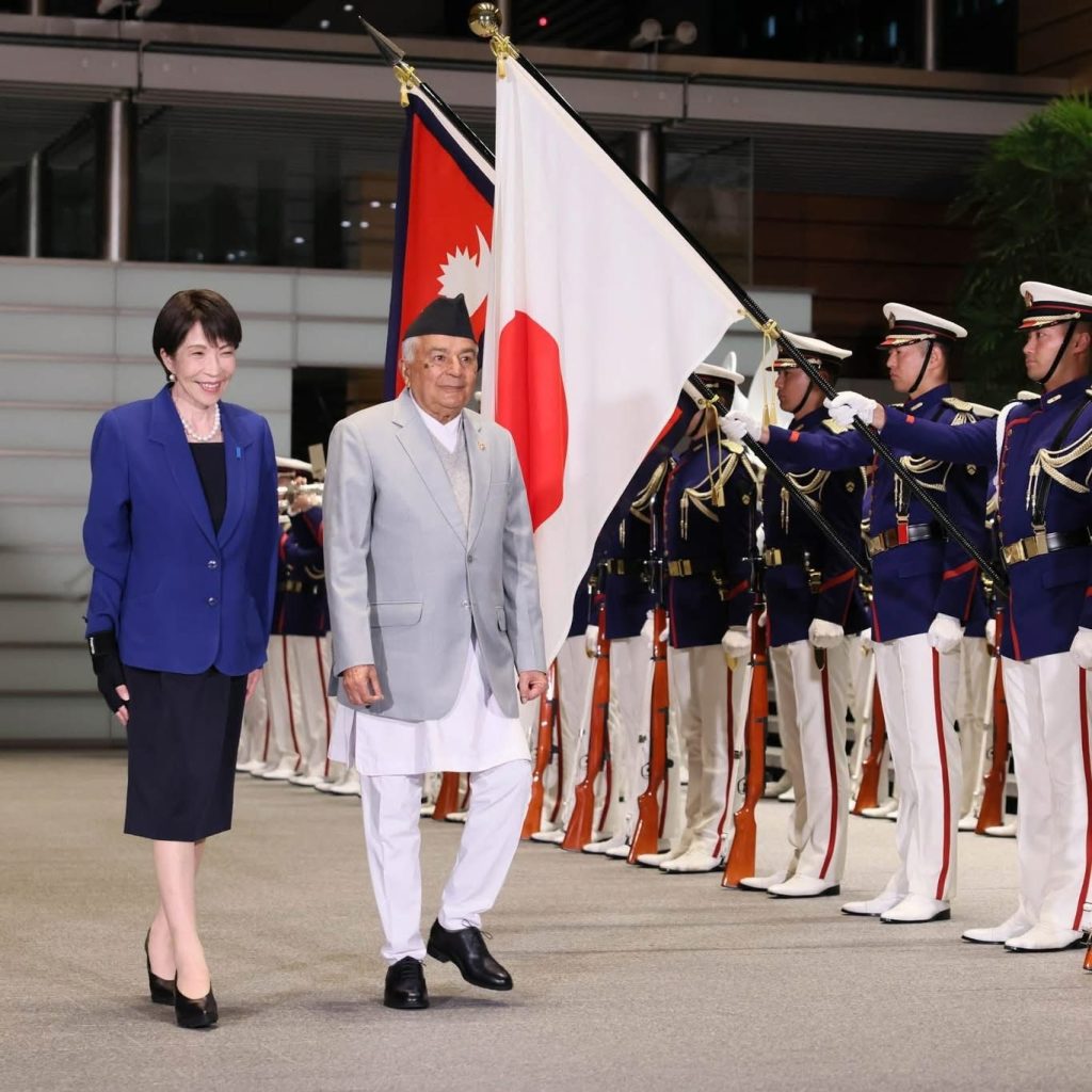 जापानमा राष्ट्रपति पौडेललाई ‘गार्ड अफ अनर’ प्रदान